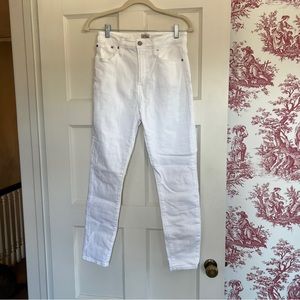 J Crew Curvy Toothpick High Waisted white Skinny Jeans